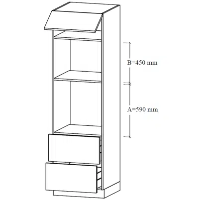 รูปภาพสำหรับ LUM2-60 Tall unit for integrated micro and oven, two tall drawers