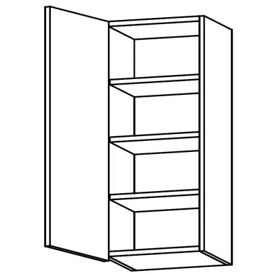Image for Wall unit with three shelves and stretch-down doors, SON-