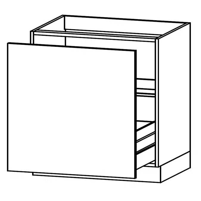 DS0- Base unit with extra tall drawer and one stainless steel shelf