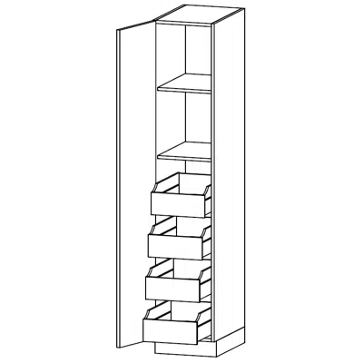 LRL- Tall unit with four tall inside drawers and two shelves D40,50,58图像