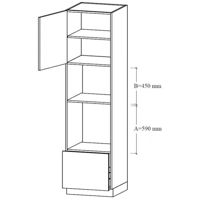 รูปภาพสำหรับ SUM3-60 Tall unit for microwave and oven, one tall drawer and one shelf