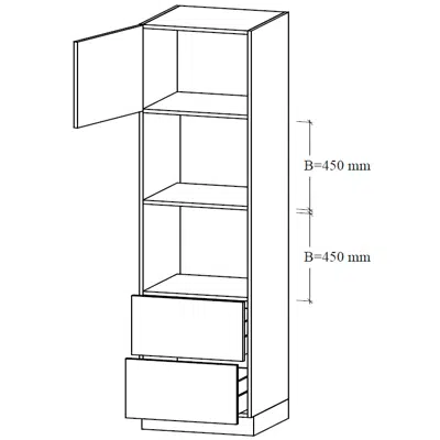 รูปภาพสำหรับ LMM2-60 Tall unit for two integrated micro, two tall drawers