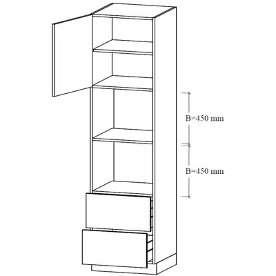 รูปภาพสำหรับ SMM2-60 Tall unit for two integrated micro, two tall drawers, one shelf