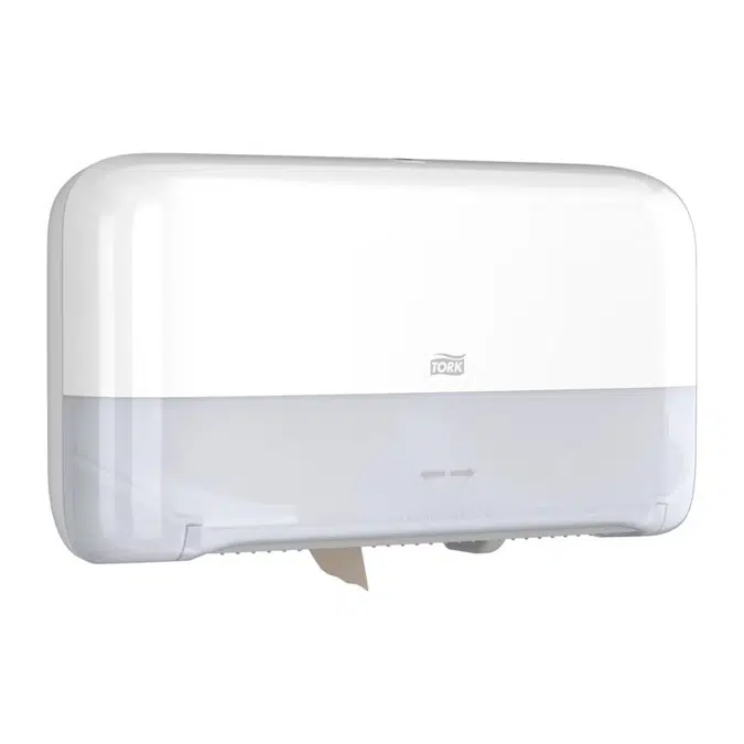 Tork Mini Jumbo 2-Roll Toilet Paper Dispenser White T2, White