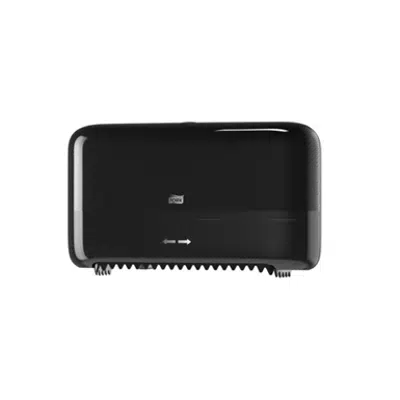 Tork Twin Coreless Mid-size Toilet Roll Dispenser, Black