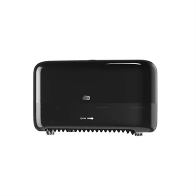 Tork Twin Coreless Mid-size Toilet Roll Dispenser, Black