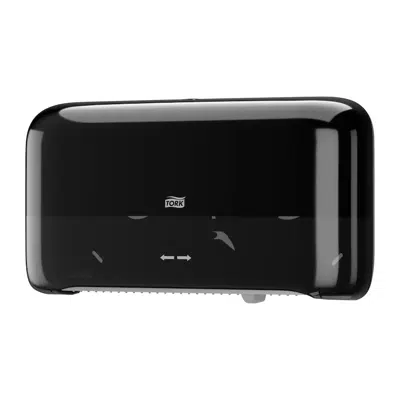 Image for Tork Mini Jumbo 2-Roll Toilet Paper Dispenser White T2, Black