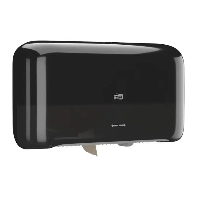 Tork Mini Jumbo 2-Roll Toilet Paper Dispenser White T2, Black