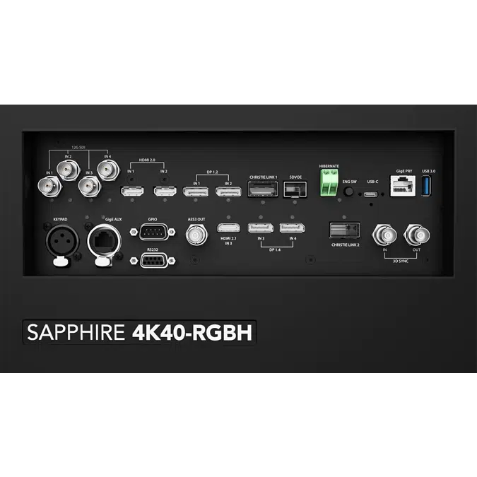 Sapphire 4K40-RGBH 40,950 Lumens, 3DLP, Native 4K Projector with Hybrid RGB Pure Laser and Laser Phosphor Illumination