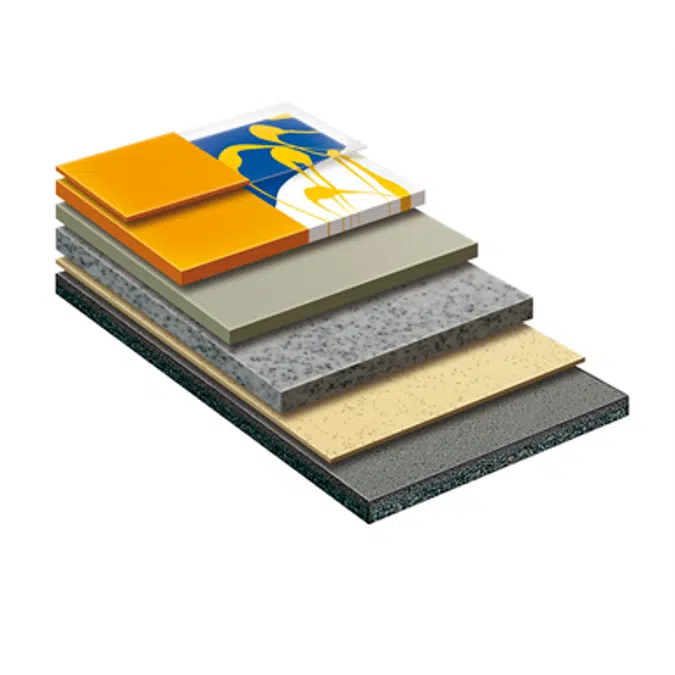 Polyurethane flooring system, high sound deadening, elastic, satin matt, bacteriostatic, low emission (compliant with AgBB) - MasterTop 1327
