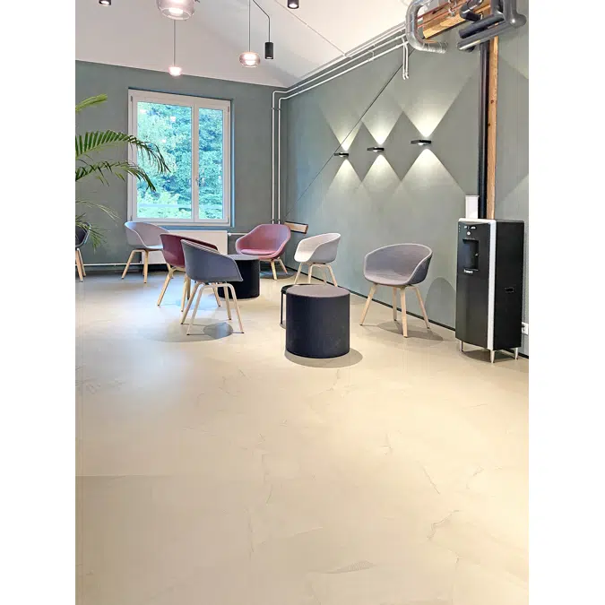 Sistema de pavimento autonivelante a base de poliuretano elastico con efecto marmol Sika Comfortfloor® Marble FX