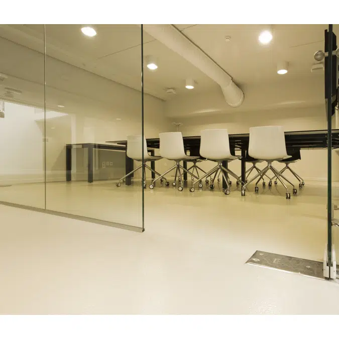 Sound insulating low VOC elastic polyurethane floor covering with optional coloured flakes or Marble FX Sika® ComfortFloor® PS-64 N