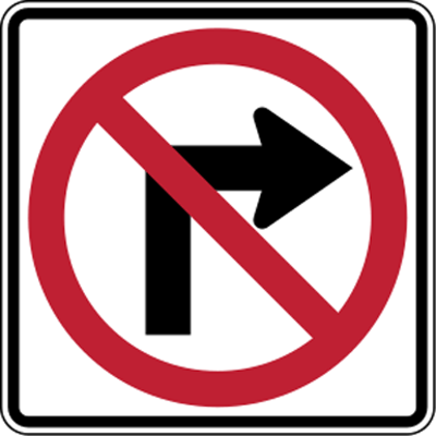 afbeelding voor Road sign_no_right_turn