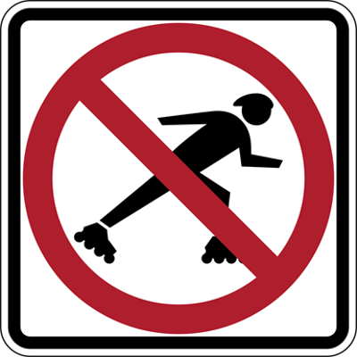 afbeelding voor Road sign_no_rollerskating