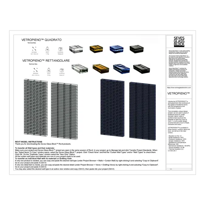 Vetropieno™ Rettangolare & Quadrato REVIT Wall System