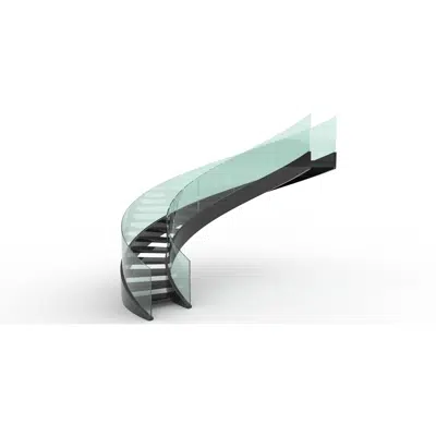 Image pour Balustrade Curved-Glass BSG GLASS ZOLUTION 1-Side Supported Metal