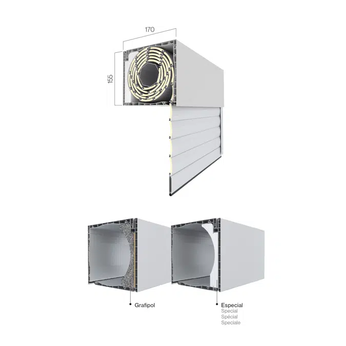 Cajón Eurostand 155 - sistema para ventana y puerta