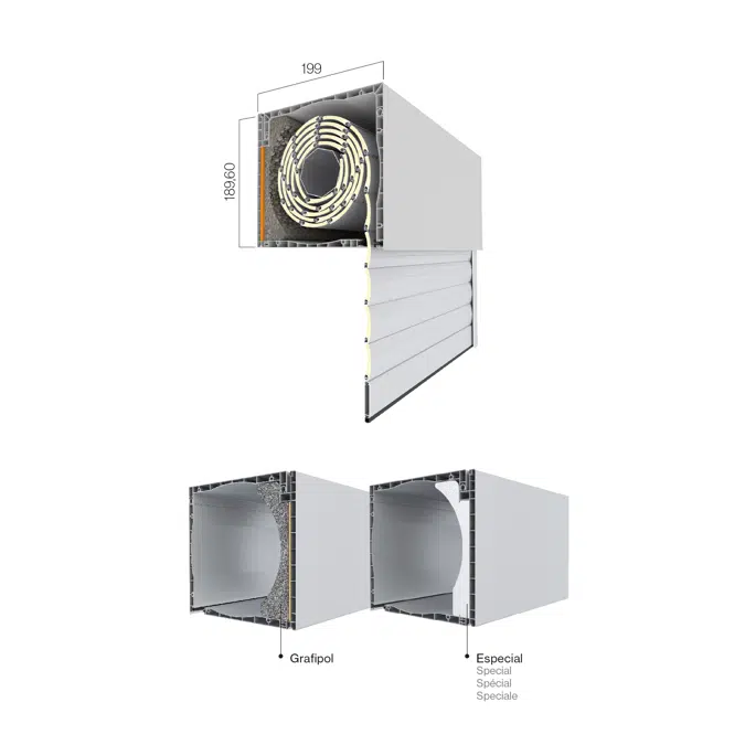 Cajón Eurostand 185 - sistema para ventana y puerta