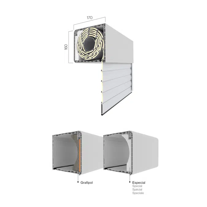 Cajón Eurodecor 155 - sistema para ventana y puerta