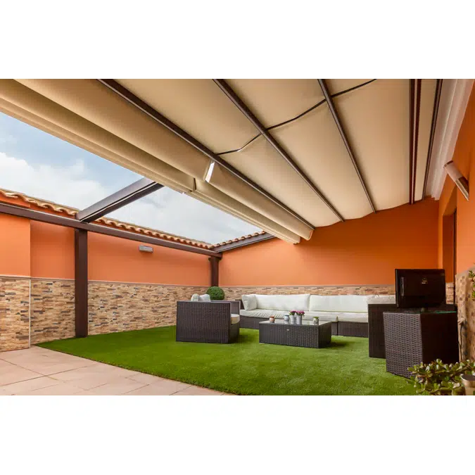Fúlvia - Pergola made of tensioned fabric canvas