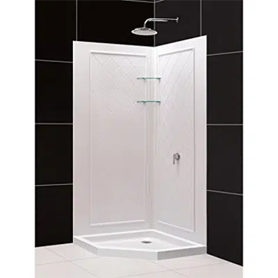 afbeelding voor DreamLine Neo-Angle Shower Base and QWALL-4 Acrylic Corner Backwall Kit