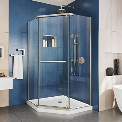 DreamLine Prism SHEN-2134340 Frameless Neo-Angle Pivot Shower Enclosure için görüntü