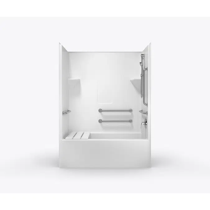 XSA 6000 TS OT Acrylic Alcove One-Piece Tub Shower with Left Hand Drain