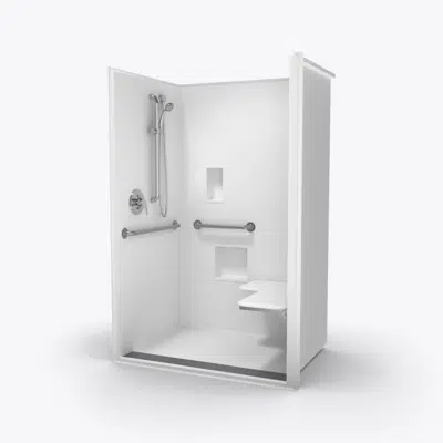 Image for XST 4836 TR COL 1.0 RH RF AcrylX Alcove One-Piece Shower with Trench Drain