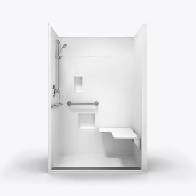 XST 4836 TR COL 1.0 RH RF AcrylX Alcove One-Piece Shower with Trench Drain