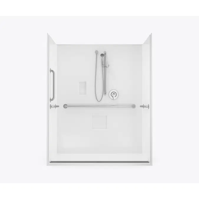 XST 6030 TR COL AcrylX Alcove One-Piece Shower with Trench Drain