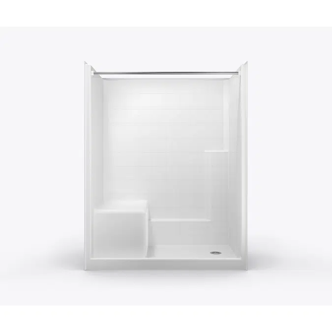 SST6032SH MS - Millennia Tile-Pattern Solid-Surface Shower with Integral Seat