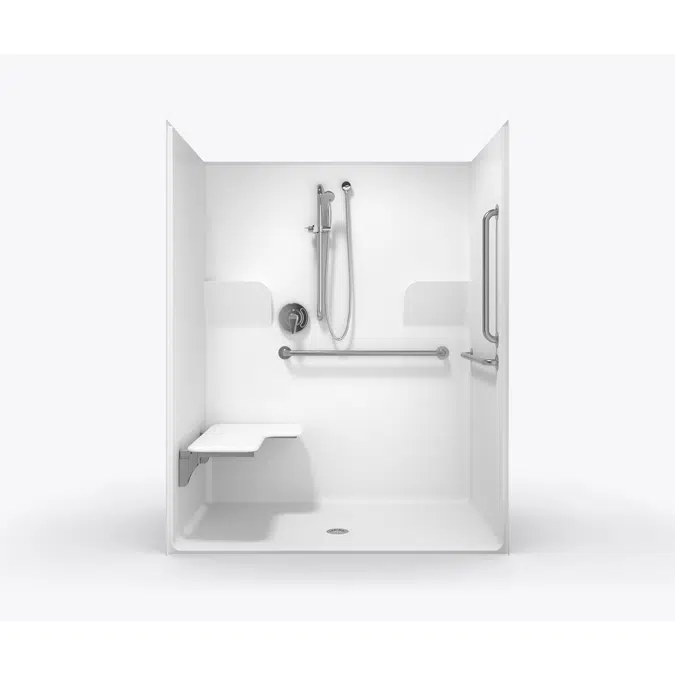 SSS6239BF - 60 x 36 Code Compliant Solid Surface Roll in Shower