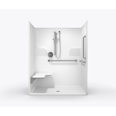 Image for SSS6239BF - 60 x 36 Code Compliant Solid Surface Roll in Shower