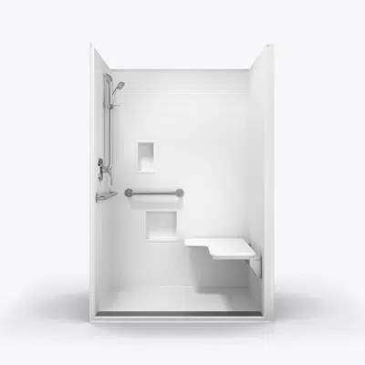 imagem para XST 4836 TR 1.125 RH RF AcrylX Alcove One-Piece Shower with Trench Drain