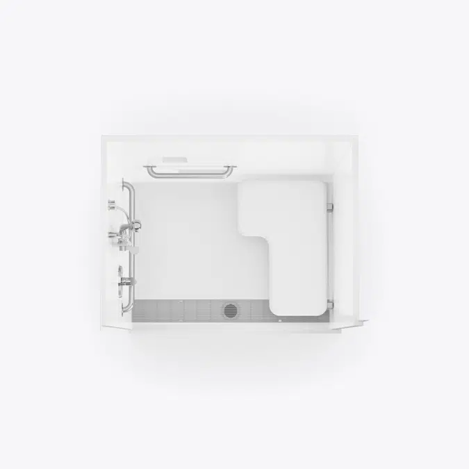 XST 4836 TR 1.125 RH RF AcrylX Alcove One-Piece Shower with Trench Drain