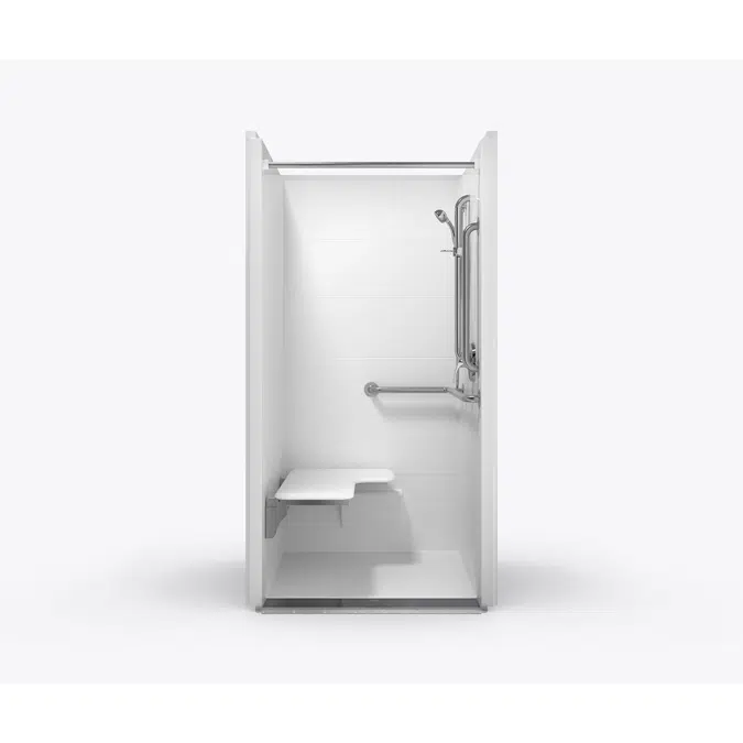 SST3838TR .75 MS RF - 36 x 36 Code Compliant Solid Surface Transfer Shower with Integral Trench Drain