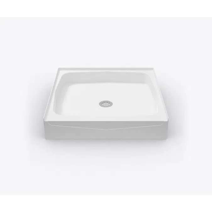 XAB 3636 SH Acrylic Alcove Shower Base with Center Drain