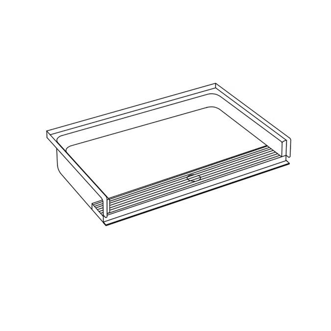 XSB 6238TR .75 - 60 x 36 Code Compliant AcrylX™ Roll in Shower Base with Integral Trench Drain