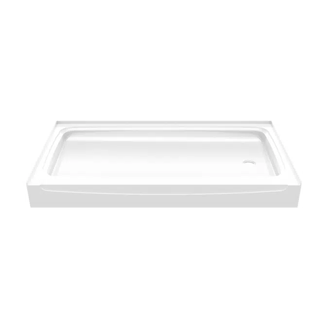 XAB 6032 SH Acrylic Alcove Shower Base with Center Drain