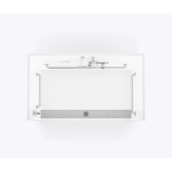 XST 6034 TR 1.125 AcrylX Alcove One-Piece Shower with Trench Drain