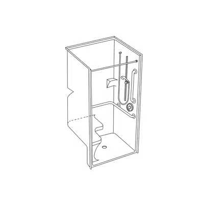 SSS3600BF MS - 36 x 36 Accessible Solid Surface Transfer Shower with Molded Seat图像