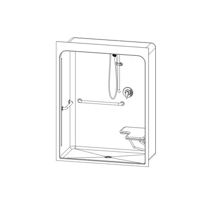 imagem para XA6030CFS - Accessible Roll-in Acrylic Shower