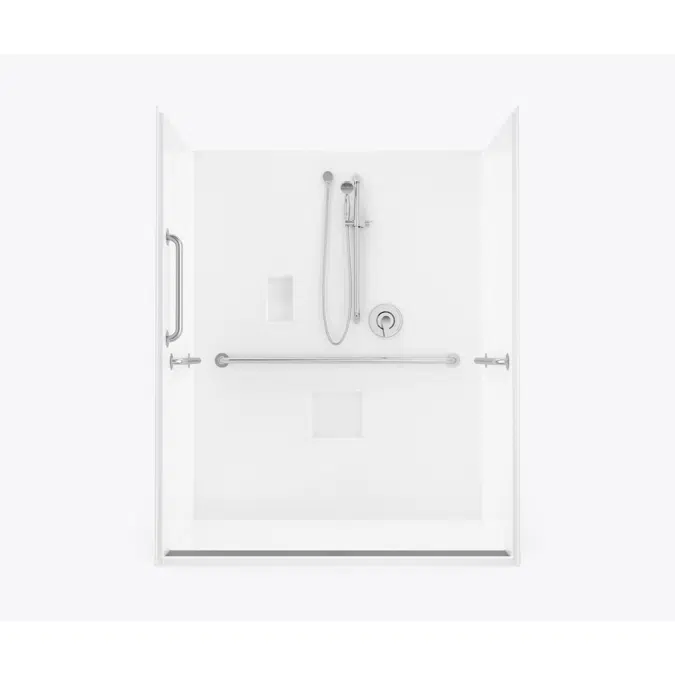 XST 6034 TR COL AcrylX Alcove One-Piece Shower with Trench Drain