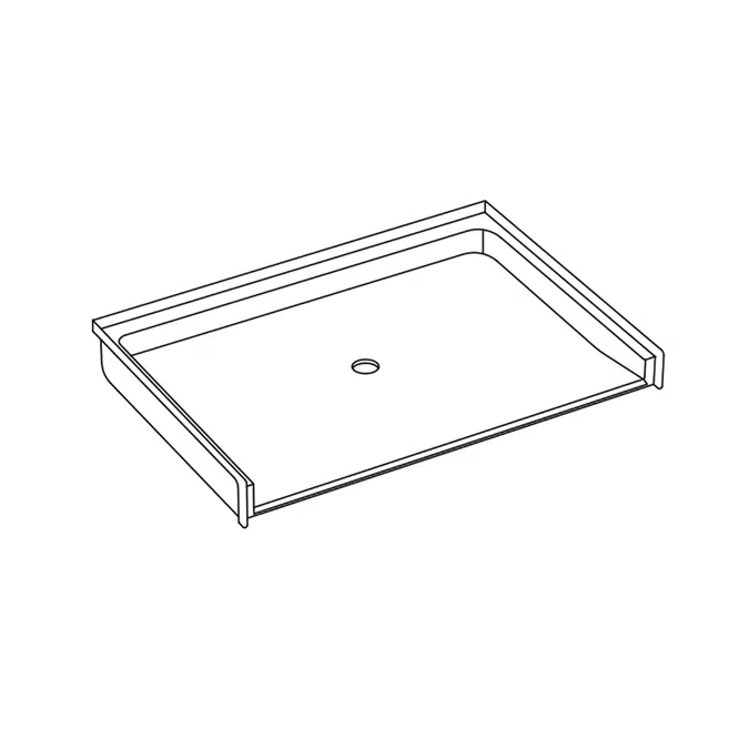 SSB 6238BF COL - 60 x 36 Code Compliant Solid Surface Roll in Shower Base with Vertical Threshold