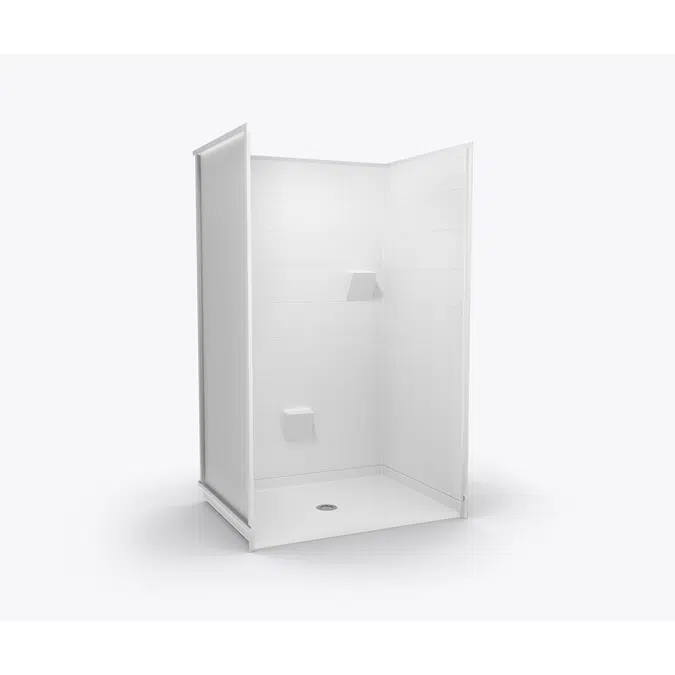XST4836BF 4P - Multi-Piece, Tile-Pattern AcrylX™ Barrier-Free Shower
