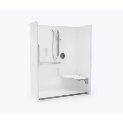 Image for XST 6030 TR 1.125 AcrylX Alcove One-Piece Shower with Trench Drain