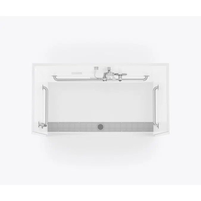 XST 6030 TR 1.125 AcrylX Alcove One-Piece Shower with Trench Drain