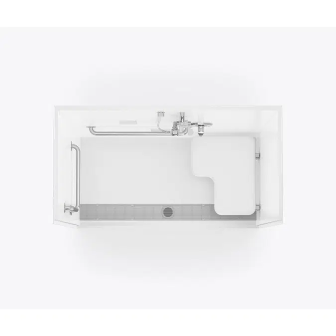 XST 6030 TR 1.125 AcrylX Alcove One-Piece Shower with Trench Drain