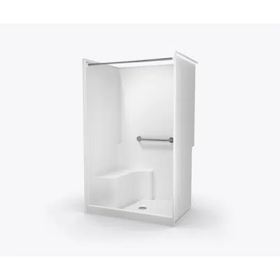 画像 SSS4837SH MS - Accessible Solid-Surface Shower with Integral Seat