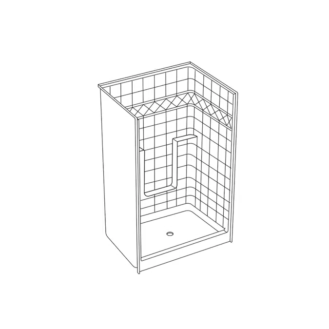 SST4836SH4.0 - Millennia Tile-Pattern Solid-Surface Shower